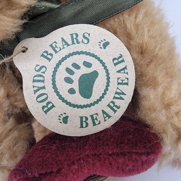 NWT Vintage 90s Boyds Bears Small Bear with Stocking Hat & Heart Christmas NEW - Picture 2 of 4